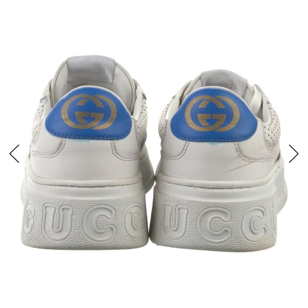 Gucci women’s White Sneakers with Blue and Green Stripes SZ 8.5 - Picture 4 of 7